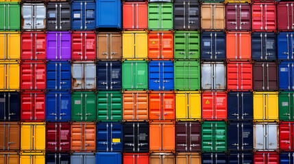 Multicolor containers all over the frame background