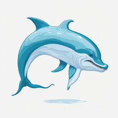 dolphin, vector, illustration, white background