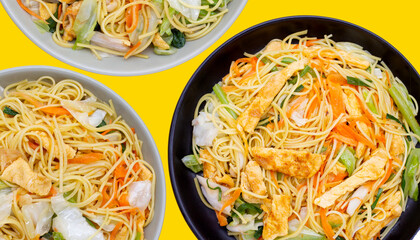 Chinese-styled fried noodle. Asian cuisine © Bowonpat