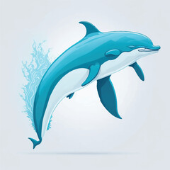 dolphin, vector, illustration, white background