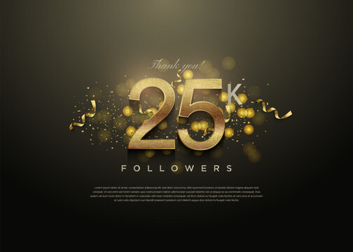 gold bubbles and gold glitter for 25k followers celebration decoration.