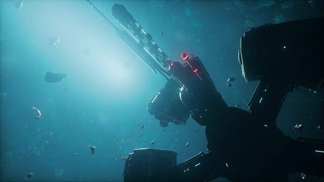 unknown spacecraft roams the vast expanse of the universe