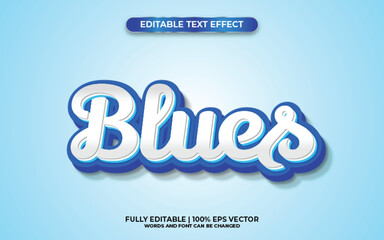 Blues 3d editable text effect