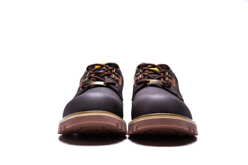Men's casual work boots on a white Isolate background