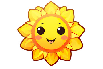 Kawaii sun sticker image, in the style of kawaii art, meme art, animated gifs isolated white background