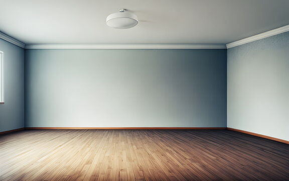 Indoor interior empty room with blank wall space for background