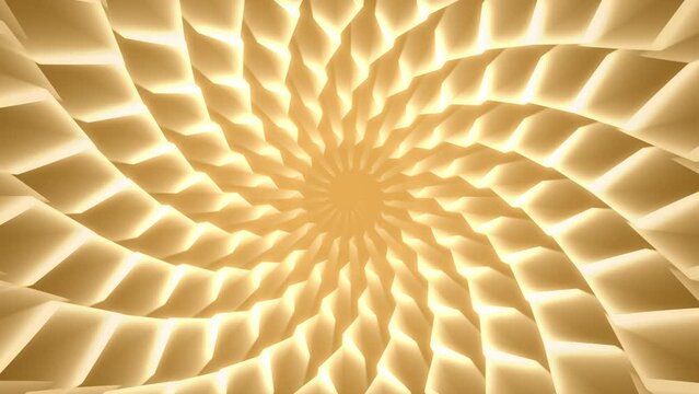 Abstract yellow floral ornate radial spiral mandala background