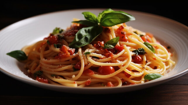 pasta with tomato and basil, Generative Ai