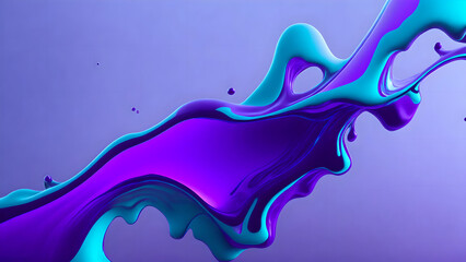 colored floating liquid in violet and turquoise pastel colors