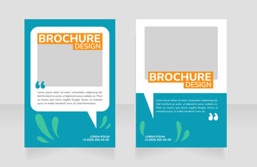 Fototapeta na wymiar Nature protection blank brochure design. Template set with copy space for text. Premade corporate reports collection. Editable 2 paper pages. Nunito ExtraBold, SemiBold, Regular fonts used