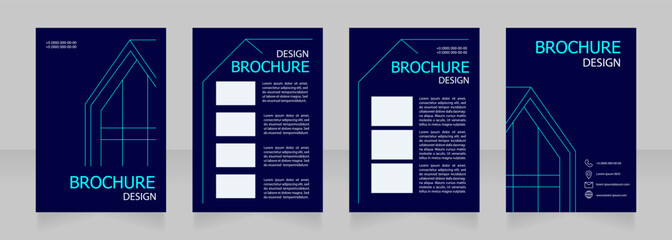 Technology of contemporary house blank brochure design. Template set with copy space for text. Premade corporate reports collection. Editable 4 paper pages. Tahoma, Myriad Pro fonts used