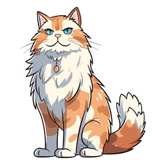 Fototapeta premium Pawsome Portrait: Captivating 2D Artwork of a Cute Maine Coon