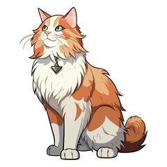 Obraz premium Pawsome Portrait: Captivating 2D Artwork of a Cute Maine Coon