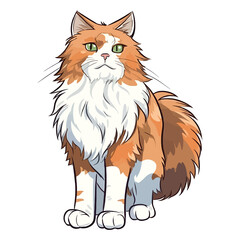 Obraz premium Pawsome Portrait: Captivating 2D Artwork of a Cute Maine Coon