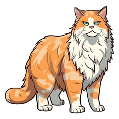 Obraz premium Pawsome Portrait: Captivating 2D Artwork of a Cute Maine Coon