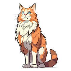 Obraz premium Pawsome Portrait: Captivating 2D Artwork of a Cute Maine Coon