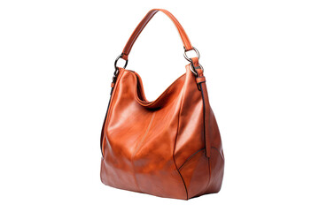 Brown Hobo Bag On Isolated Transparent Background, Png. Generative AI