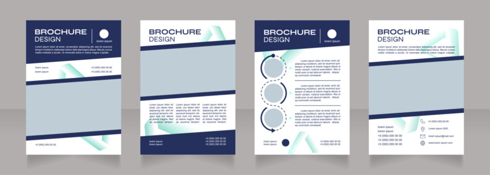 Technological advancements blank brochure design. Template set with copy space for text. Premade corporate reports collection. Editable 4 paper pages. Syne Bold, Arial Regular fonts used