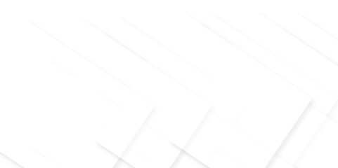 Abstract minimal geometric white and gray light background design. white transparent material in triangle diamond and squares shapes in random geometric pattern.