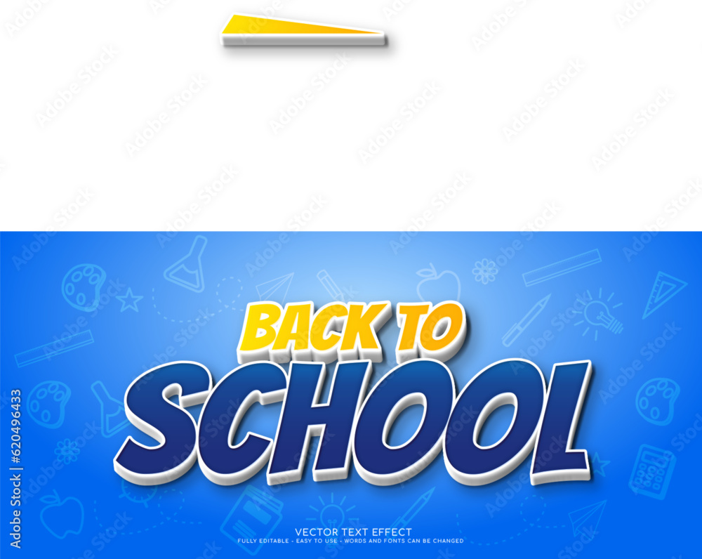 Poster back to school vector background with editable style effect