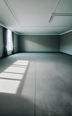 Indoor interior empty room with blank wall space for background