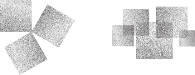 Distorted geometric squares . Minimal art design . Noise destroyed  logo . Trendy grainy shapes . Graph print texture .Spray effect .Grunge texture . Distressed element .vector 