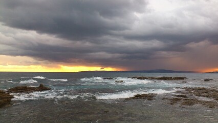 storm over the sea
