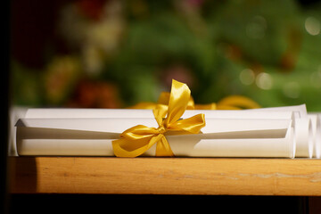 rolled up diploma, Professional Conservatory of Music and Dance of Mallorca, Balearic Islands, Spain