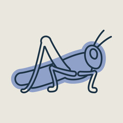 Grasshopper locust vector isolated icon