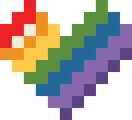 pixel rainbow heart