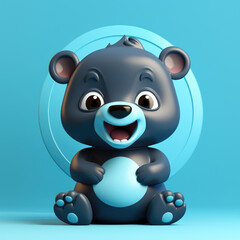 Baby Bear on solid colored background