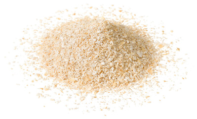 Fototapeta na wymiar Uncooked oat bran isolated on white background.