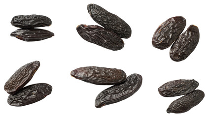 Tonka beans isolated on white background, top view.