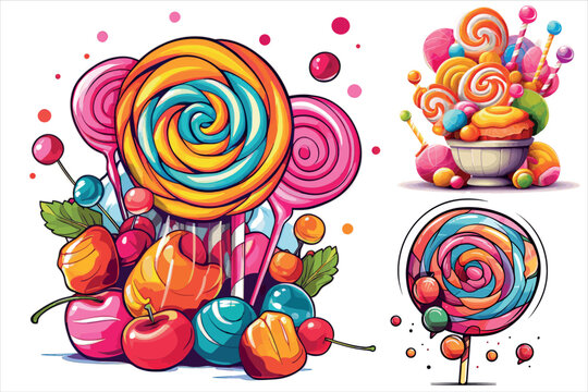 Candy vector images, Candy food