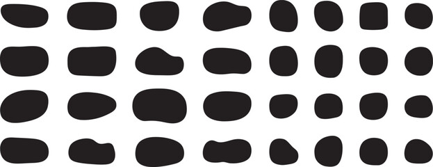 ゆるいフレームセット　抽象的　シェイプ	かわいい　流動体　黒