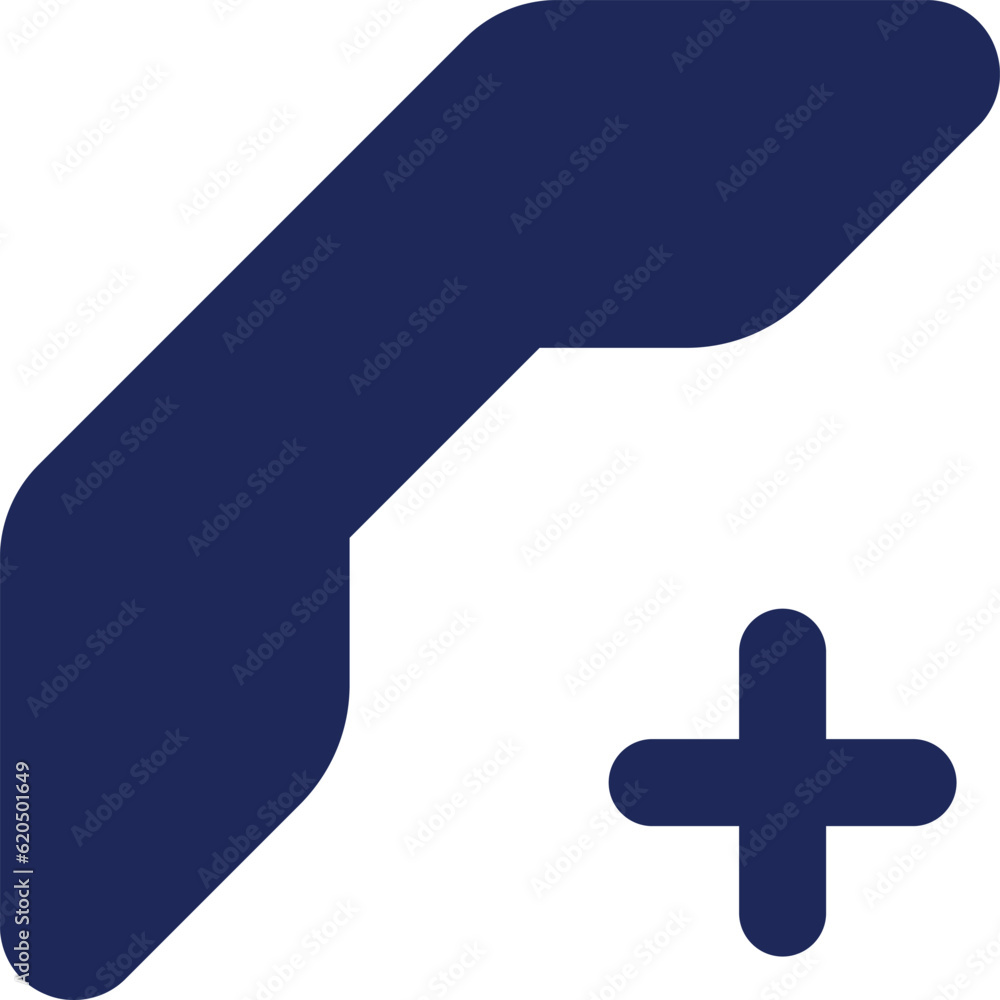 Poster add new contact black glyph ui icon. group call. telephone receiver and plus. user interface design.