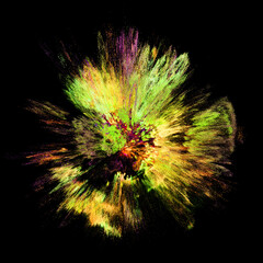 Colorful Powder Explosion on a Black Background