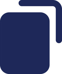 Copy black glyph ui icon. Duplicate digital file and text. Clipboard. User interface design. Silhouette symbol on white space. Solid pictogram for web, mobile. Isolated vector illustration