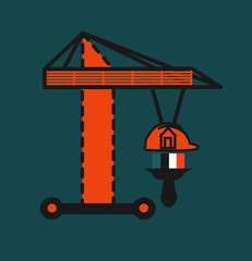 construction, crane, logo construction, construction site, paint, helmet