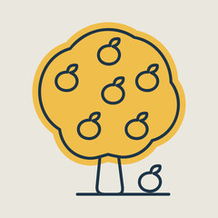 Apple tree isolated vector icon