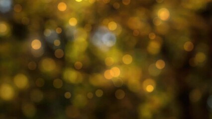 abstract golden background with bright glowing lights, shiny bokeh light effect animation with space for autumn season holidays or christmas celebration or happy new year card - Powered by Adobe