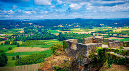 panoramic landscape of Dordogne landscape- France, Occitanie