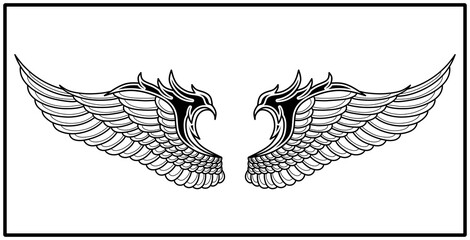 vector angel wings tribal tattoo