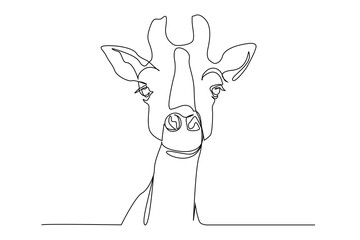 giraffe gazelle mammal animal head portrait line art