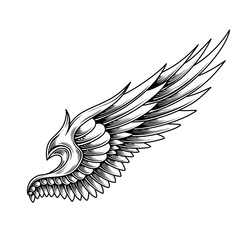 vector angel wings tribal tattoo