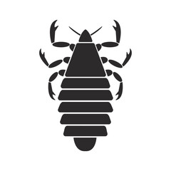 Insect order phtiraptera louse geometric icon vector illustration