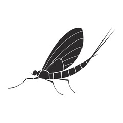 Insects order ephemeroptera mayfly  geometric icon illustration - obrazy, fototapety, plakaty