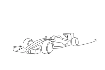 Rolgordijnen formula racing car fast sport line art © Ali