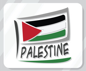Illustration of Palestine Pride Flag Icon

