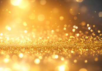 abstract background gold shine bokeh glitter christmas. Generative AI.